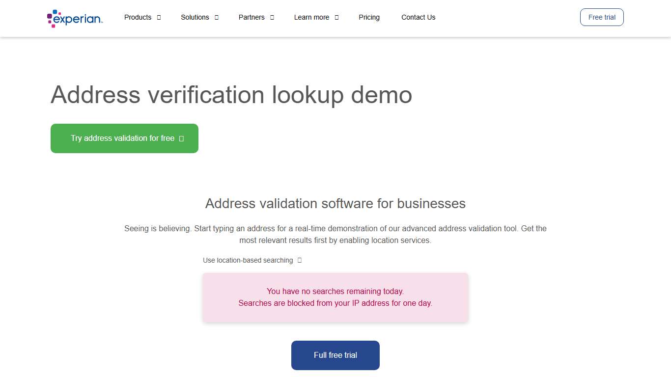 Address Verification Lookup Demo - Address Checker Tool Experian